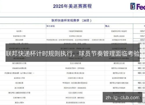 联邦快递杯计时规则执行，球员节奏管理面临考验